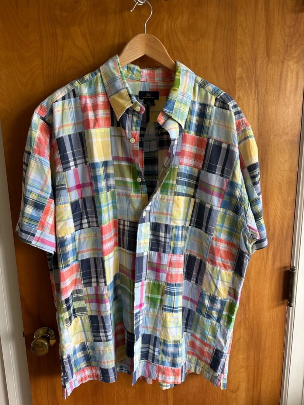 Men's madras plaid 346 Brooks Brothers button shirt